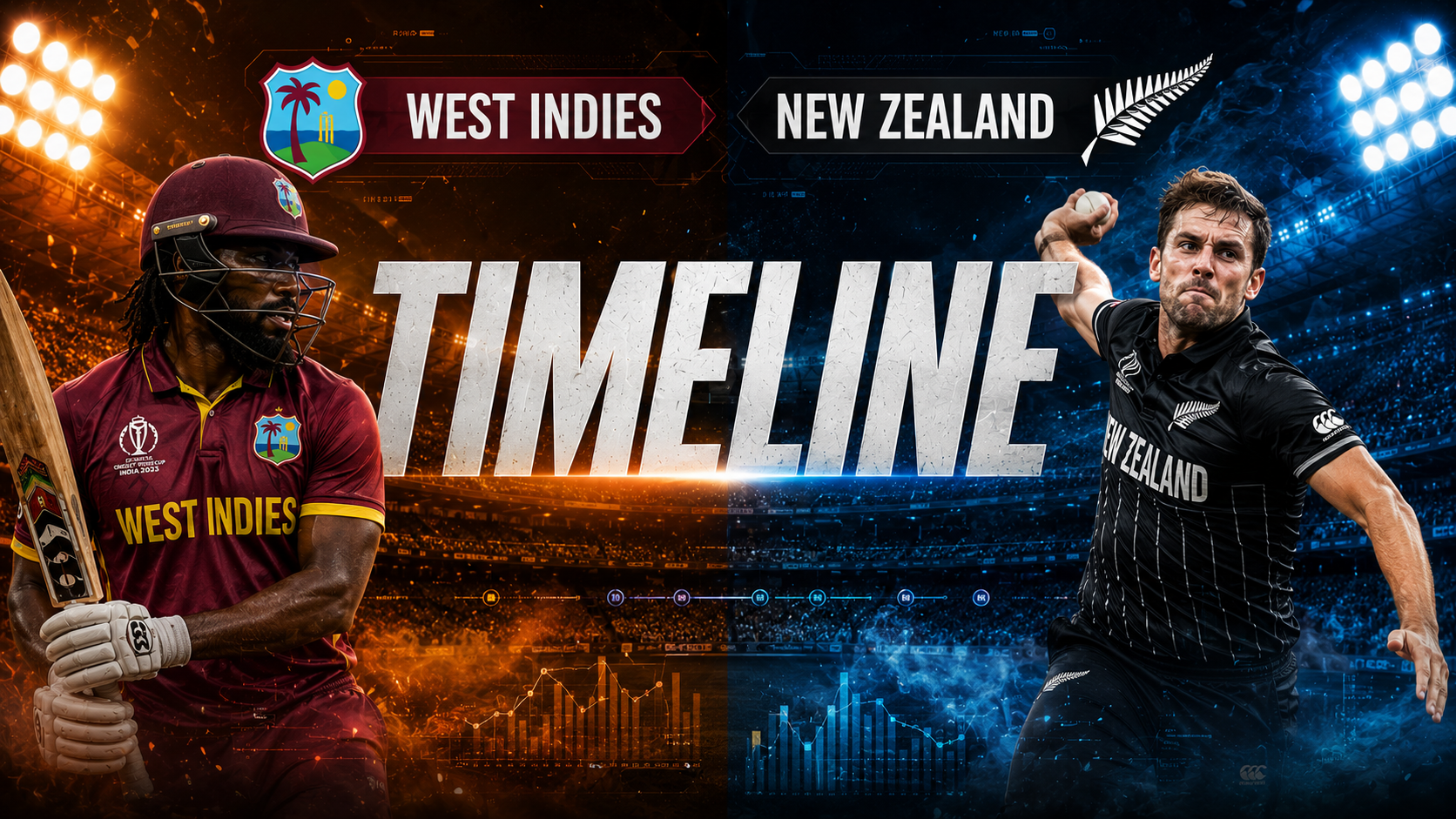 West Indies Cricket Team Vs New Zealand National Cricket Team Timeline
